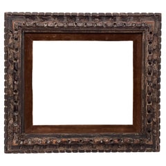 Early to Mid 20th Century Modernist Carved Paint Finished Picture Frame 15 x 13 Early to Mid 20th Century Modernist Carved Paint Finished Picture Frame 15 x 13