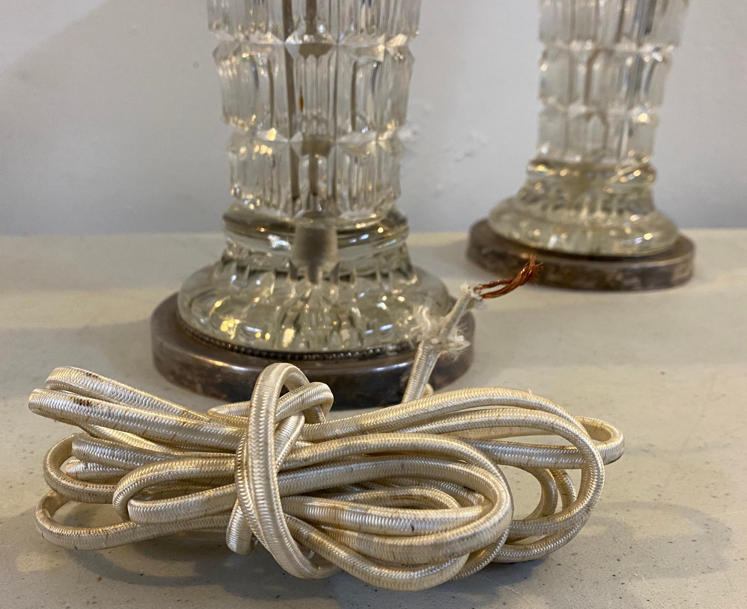 Early to Mid-20th Century Molded Glass Table Lamps for Restoration, circa 1940 For Sale 1