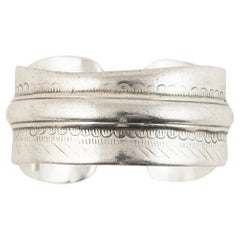 Early to Mid-20th Century Tribal Bedouin Silver Cuff, Tunisia