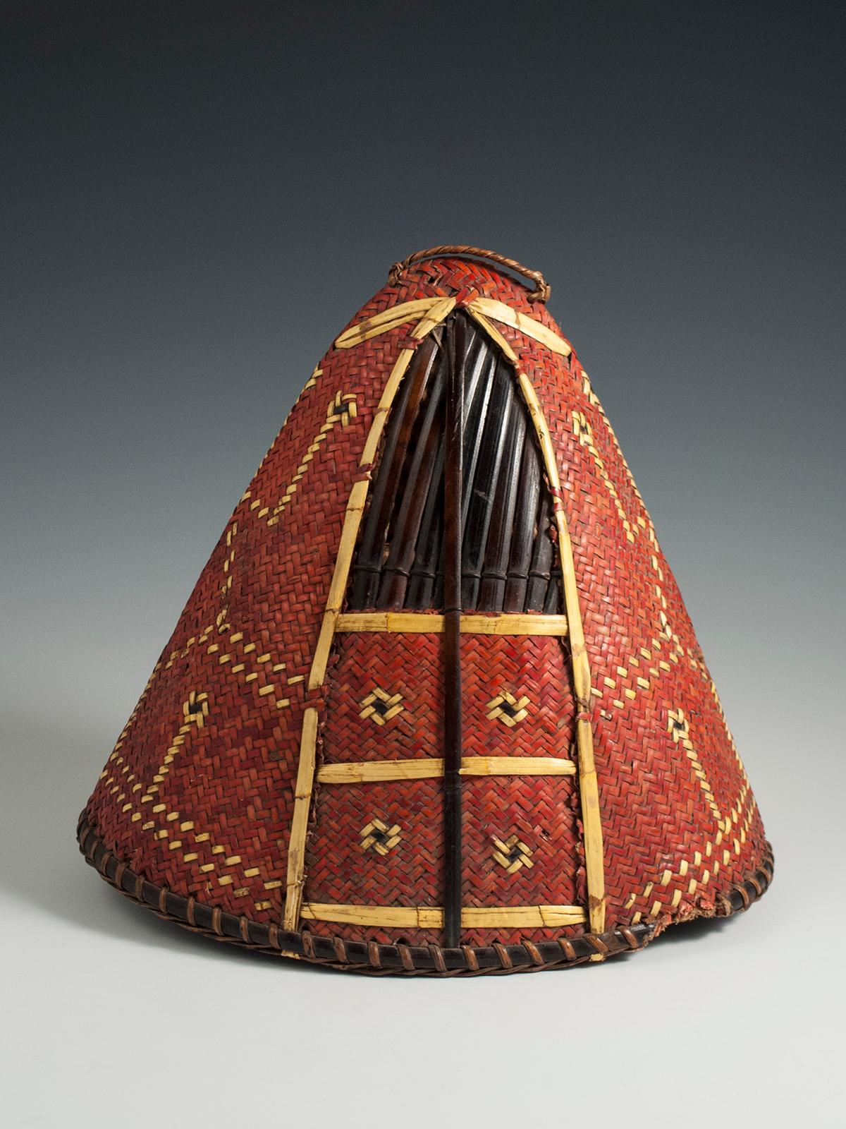 Hand-Crafted Early to Mid-20th Century Tribal Hat, Naga People, Northeastern India