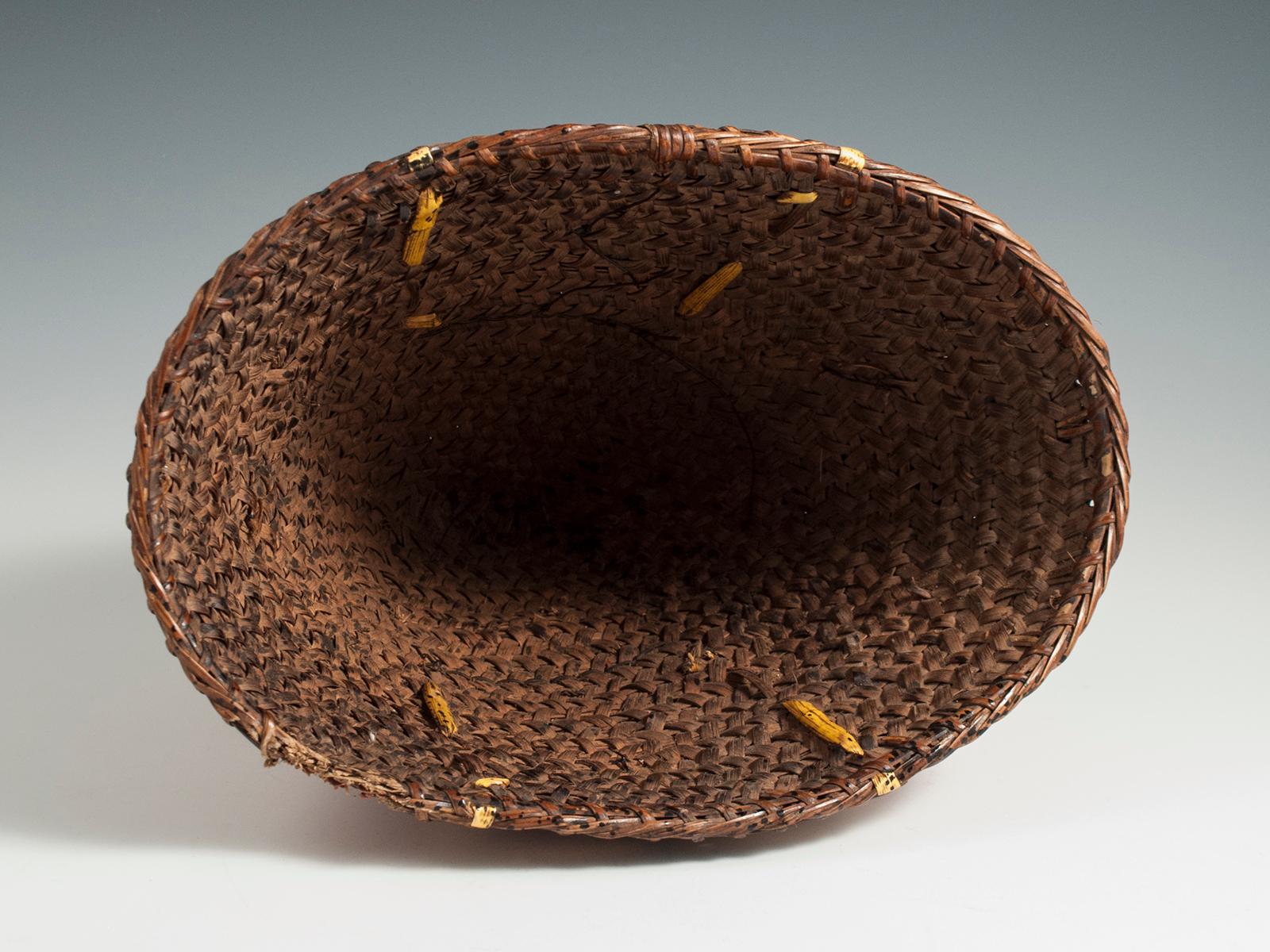 Cane Early to Mid-20th Century Tribal Hat, Naga People, Northeastern India