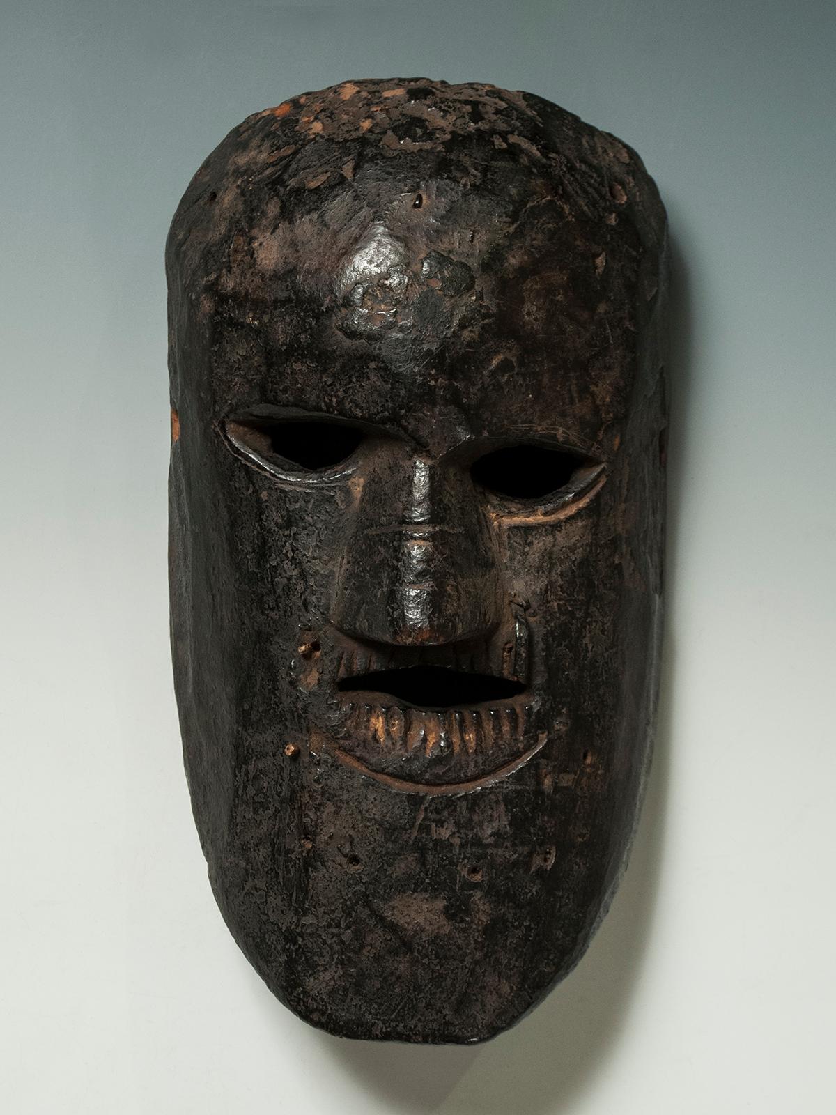Wood Early to Mid-20th Century Tribal Mask, Middle Hills, Nepal