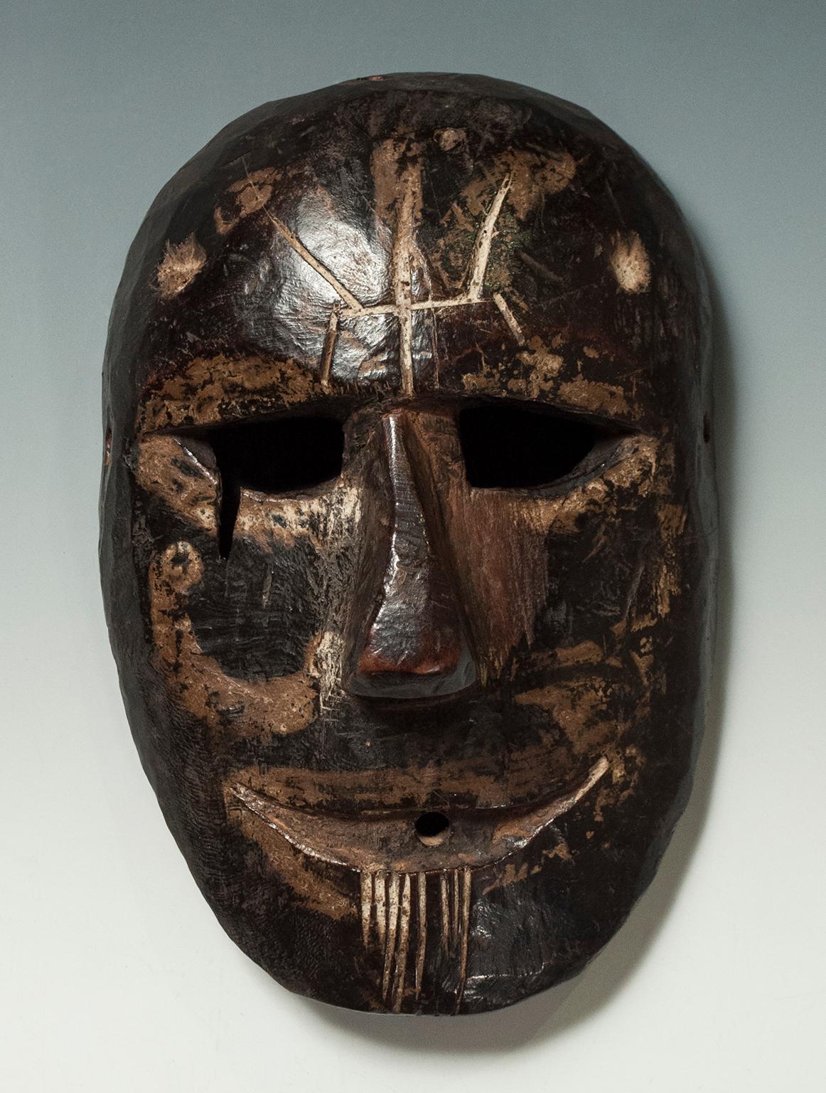 Wood Early to Mid-20th Century Tribal Mask, Middle Hills, Nepal