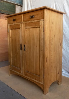 Mid 20th Century Danish Stripped Pine Two Door Cupboard