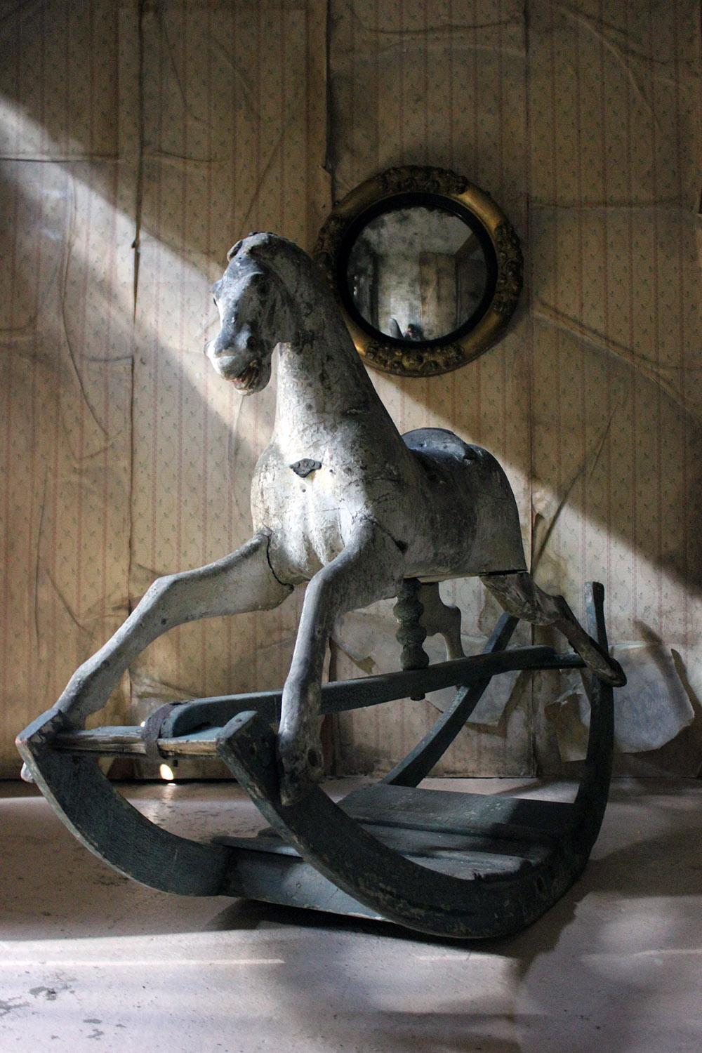 Early to Mid-19th Century Grey Bow Rocking Horse, circa 1830-1840 7