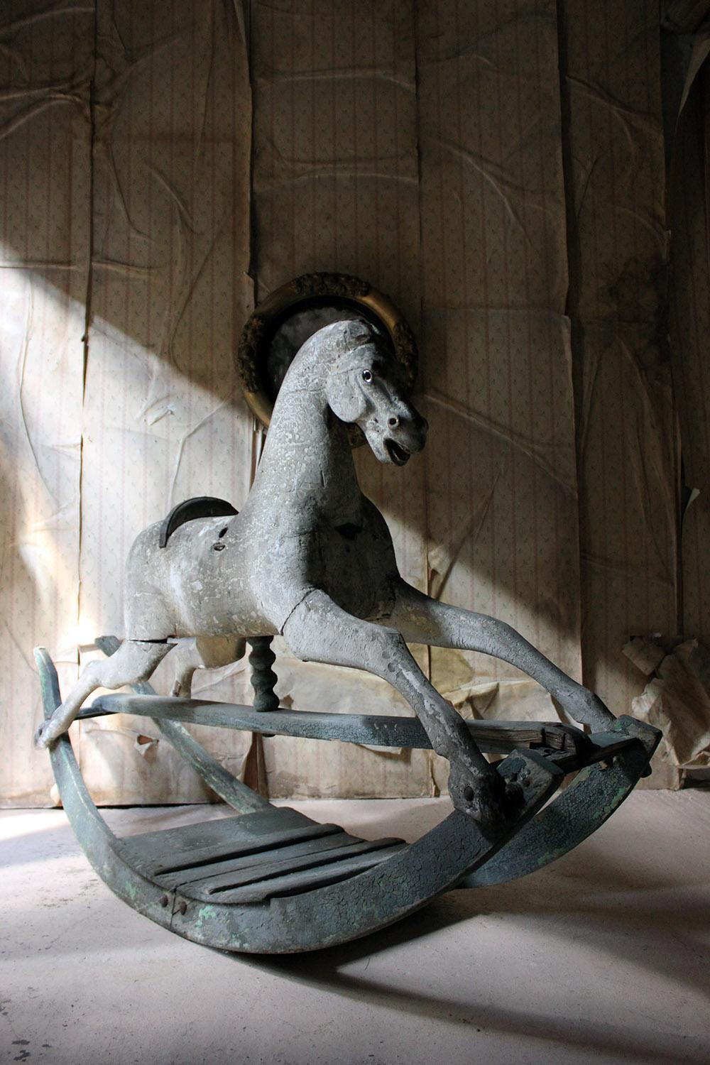 Early to Mid-19th Century Grey Bow Rocking Horse, circa 1830-1840 9