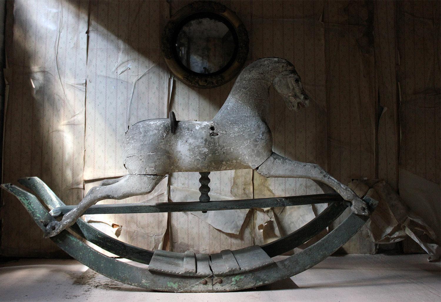 Early to Mid-19th Century Grey Bow Rocking Horse, circa 1830-1840 10
