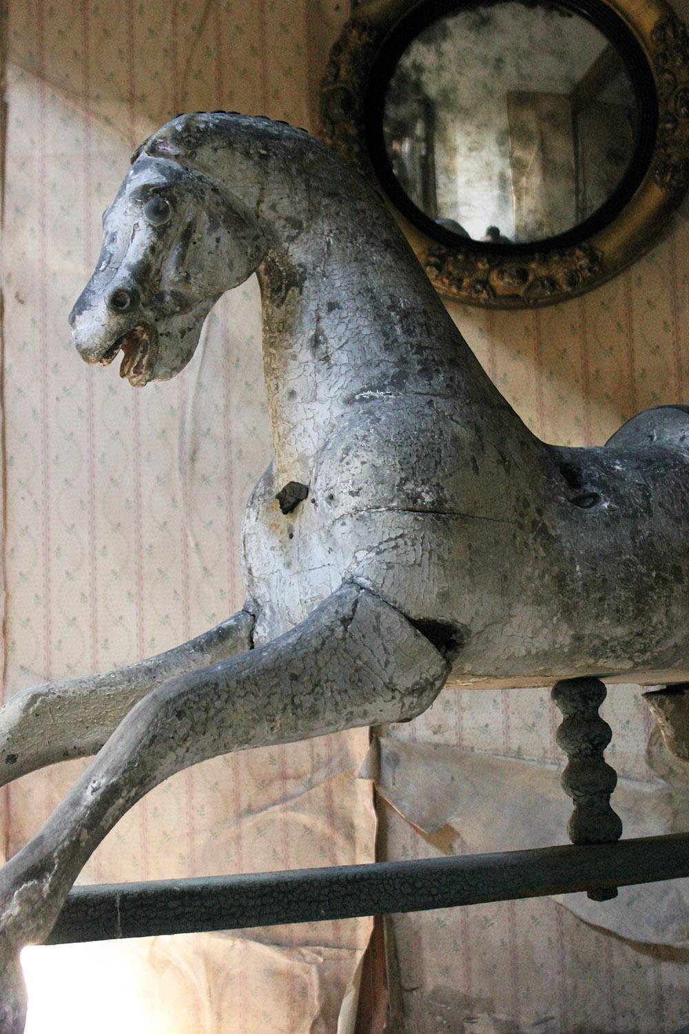 Early to Mid-19th Century Grey Bow Rocking Horse, circa 1830-1840 3