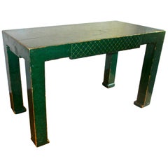 Early Tommi Parzinger Style Deep Green Lacquer Chinoiserie Coffee Table