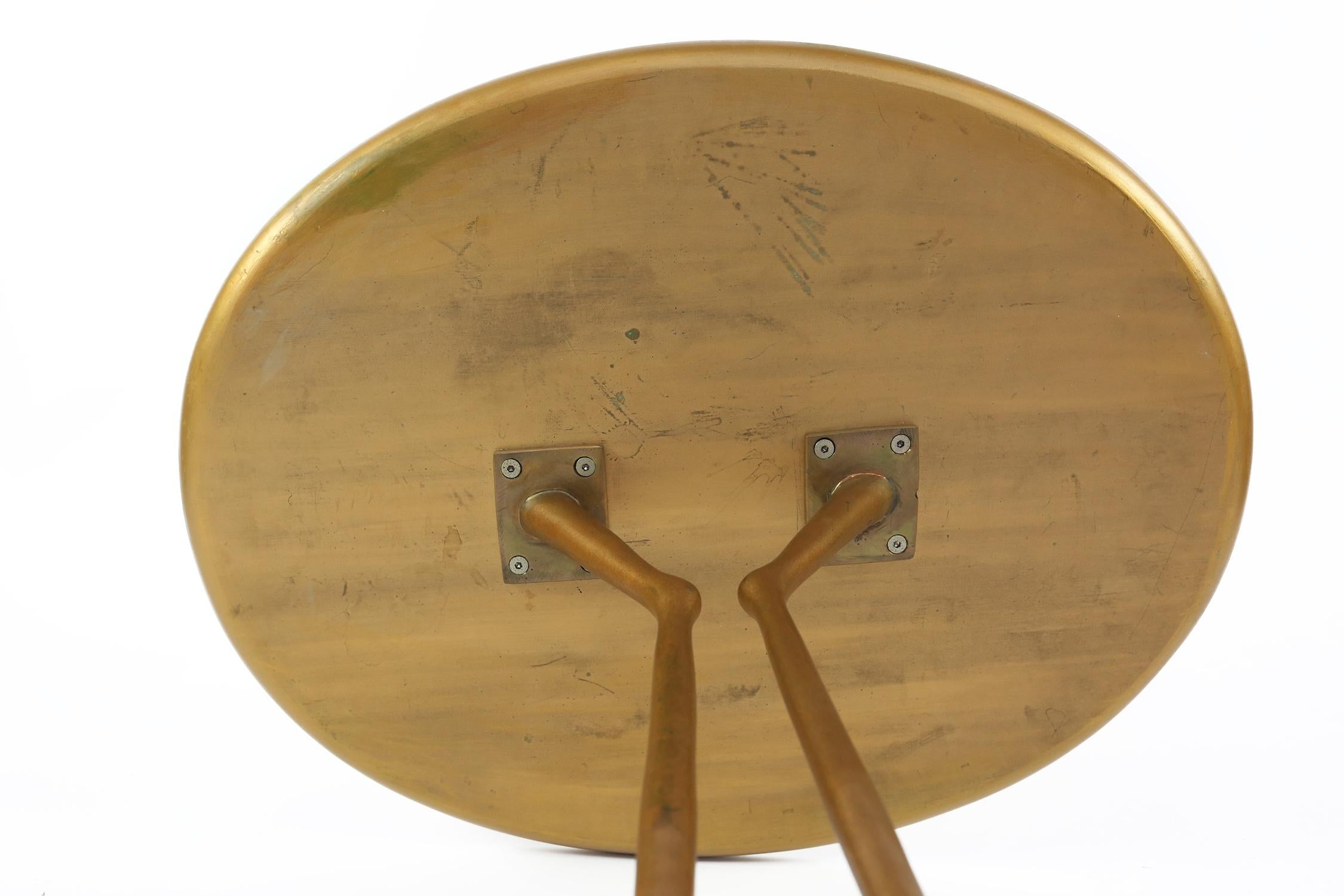 Early Traccia Table in Bronze, Gold Leaf by Méret Oppenheim for Simon Gavina For Sale 2