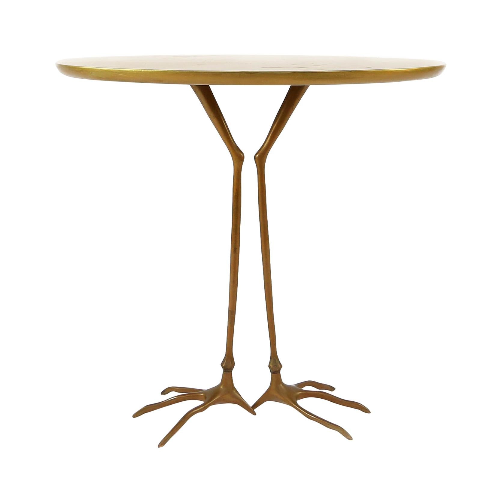 Early Traccia Table in Bronze, Gold Leaf by Méret Oppenheim for Simon Gavina For Sale