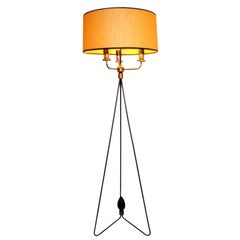 Early Tri-Pod Hairpin Floor Lamp by Gerald Thurston
