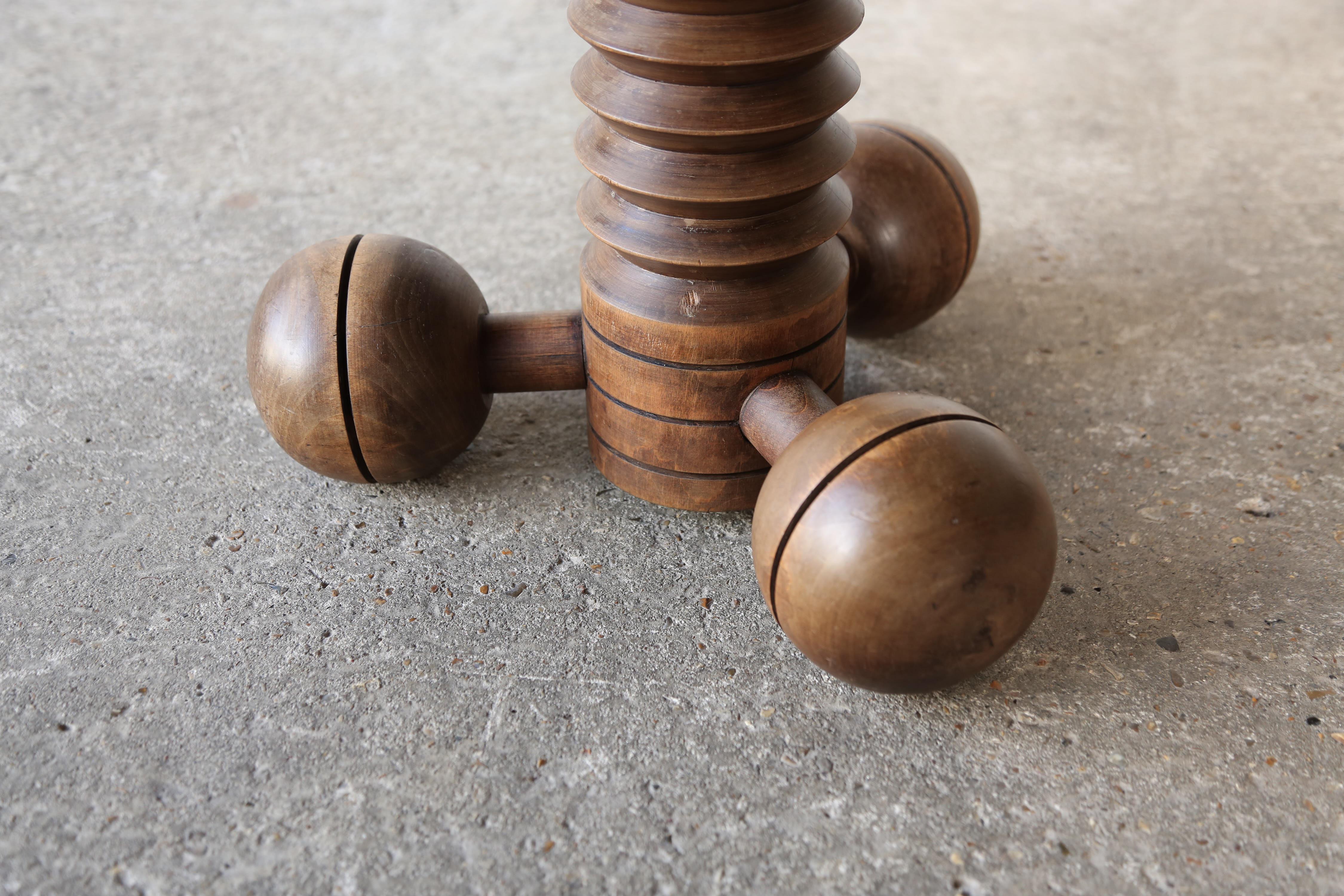 Early, Original Tripod / Ball Side Table by Charles Dudouyt, France, 1940s For Sale 5