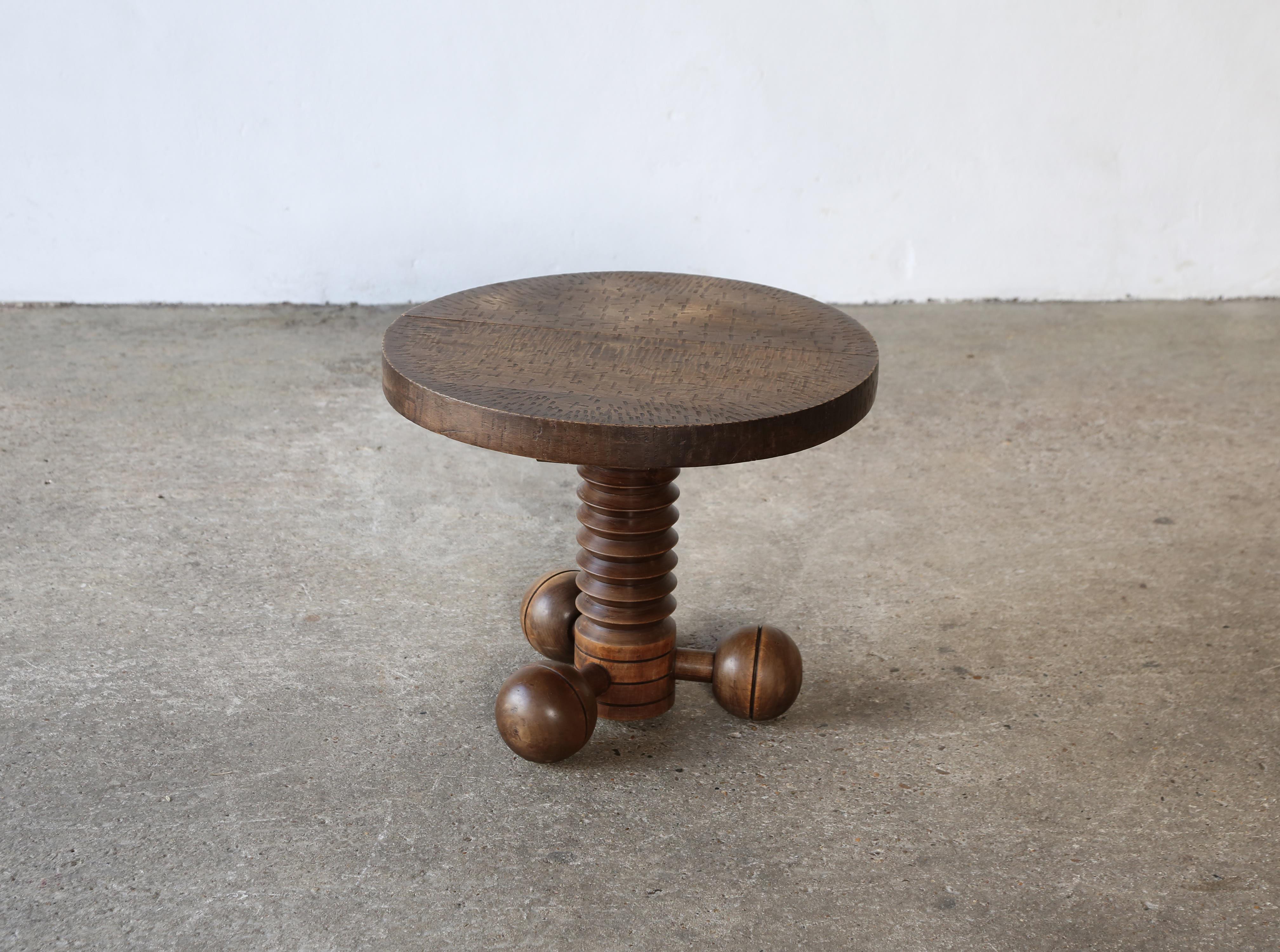 Early, Original Tripod / Ball Side Table by Charles Dudouyt, France, 1940s For Sale 6