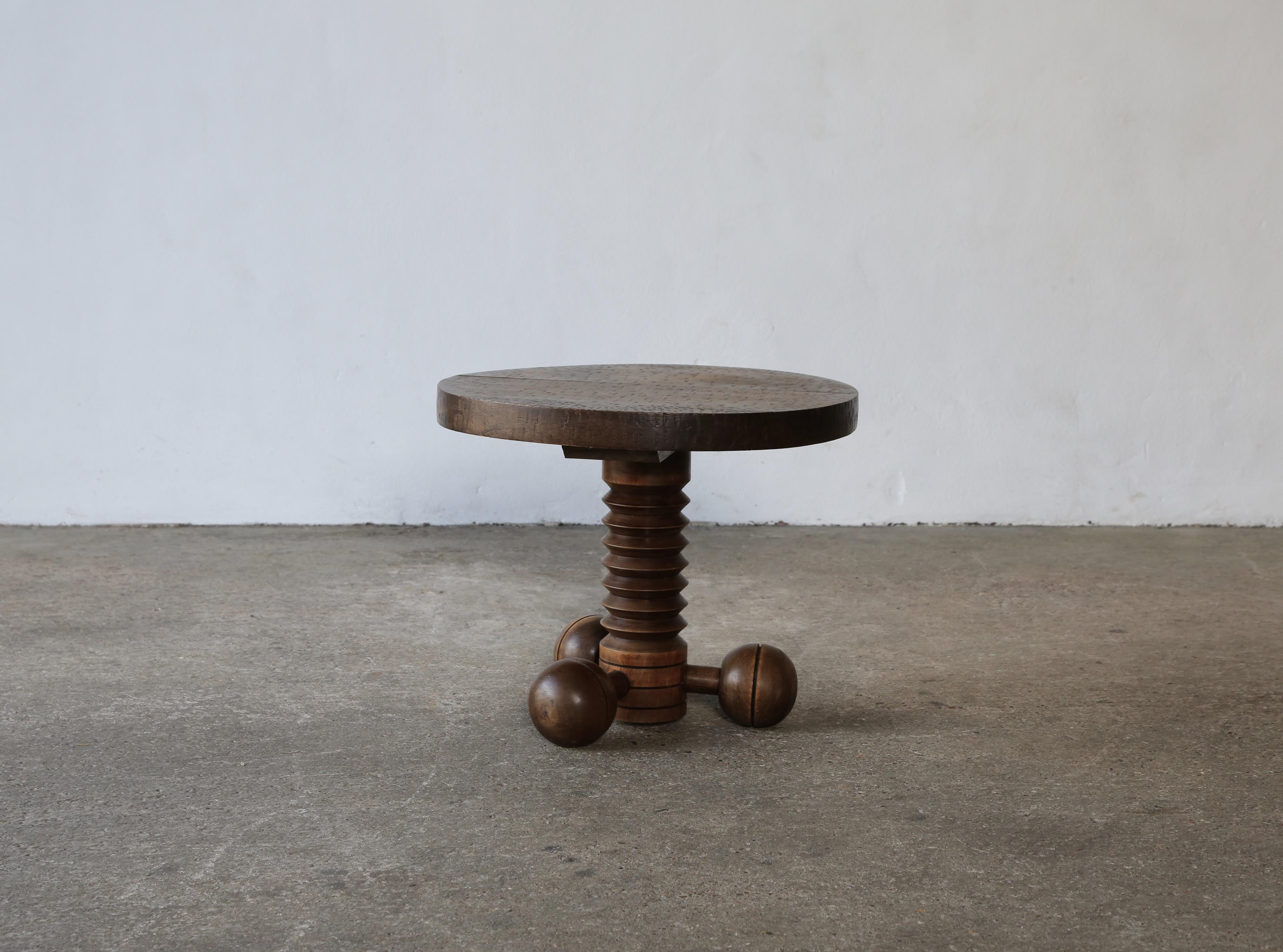 Early, Original Tripod / Ball Side Table by Charles Dudouyt, France, 1940s For Sale 7