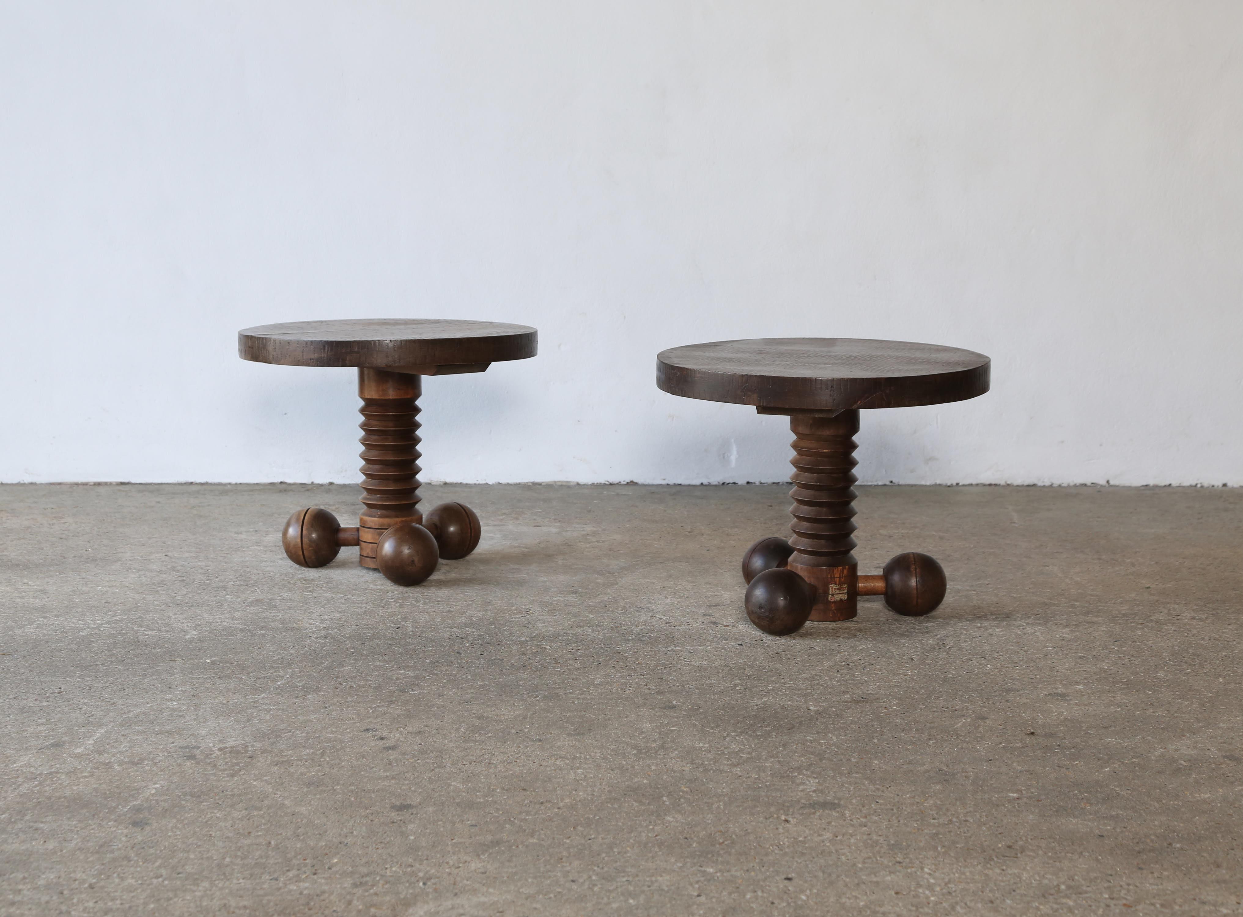 Early, Original Tripod / Ball Side Table by Charles Dudouyt, France, 1940s For Sale 8