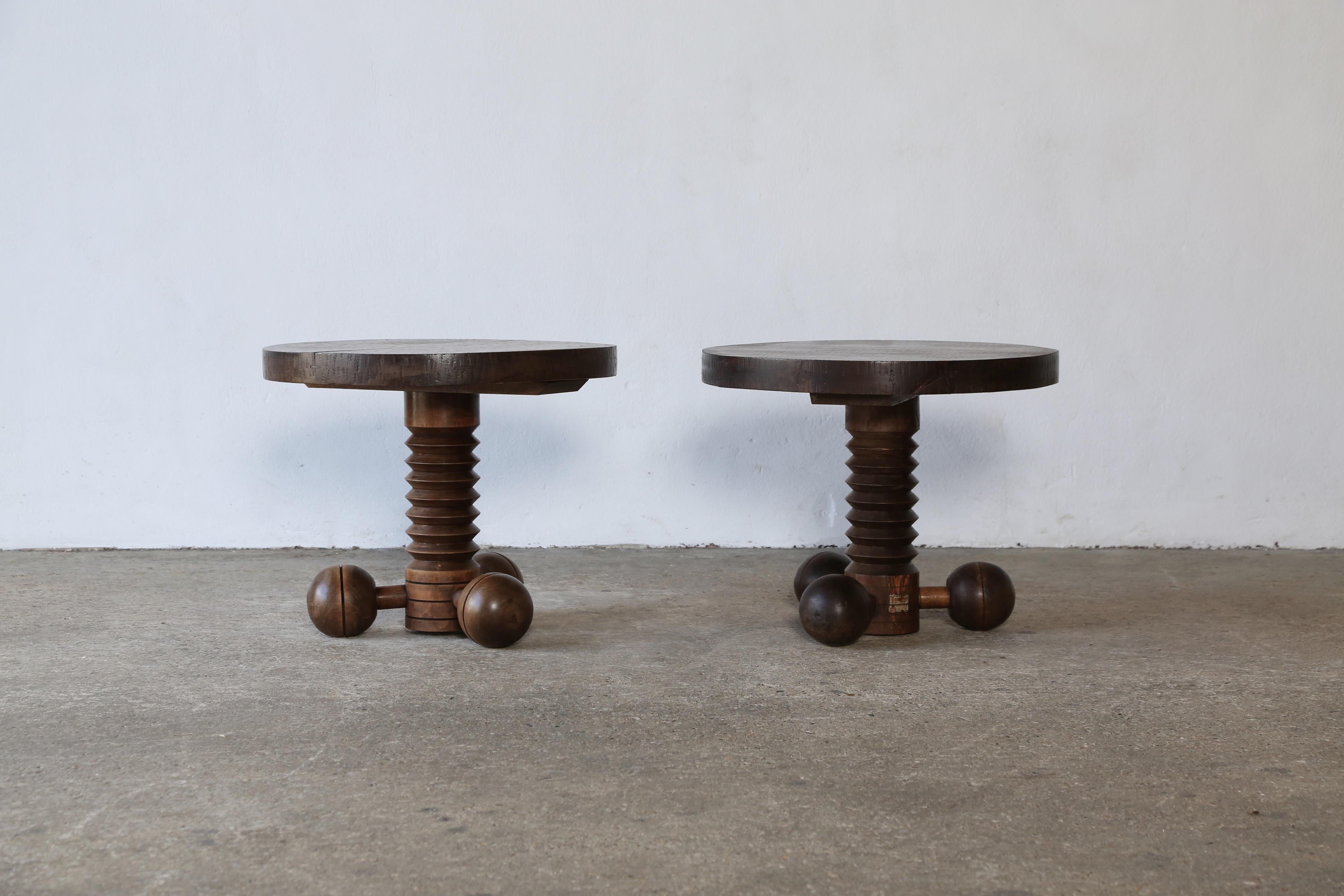 Early, Original Tripod / Ball Side Table by Charles Dudouyt, France, 1940s For Sale 9