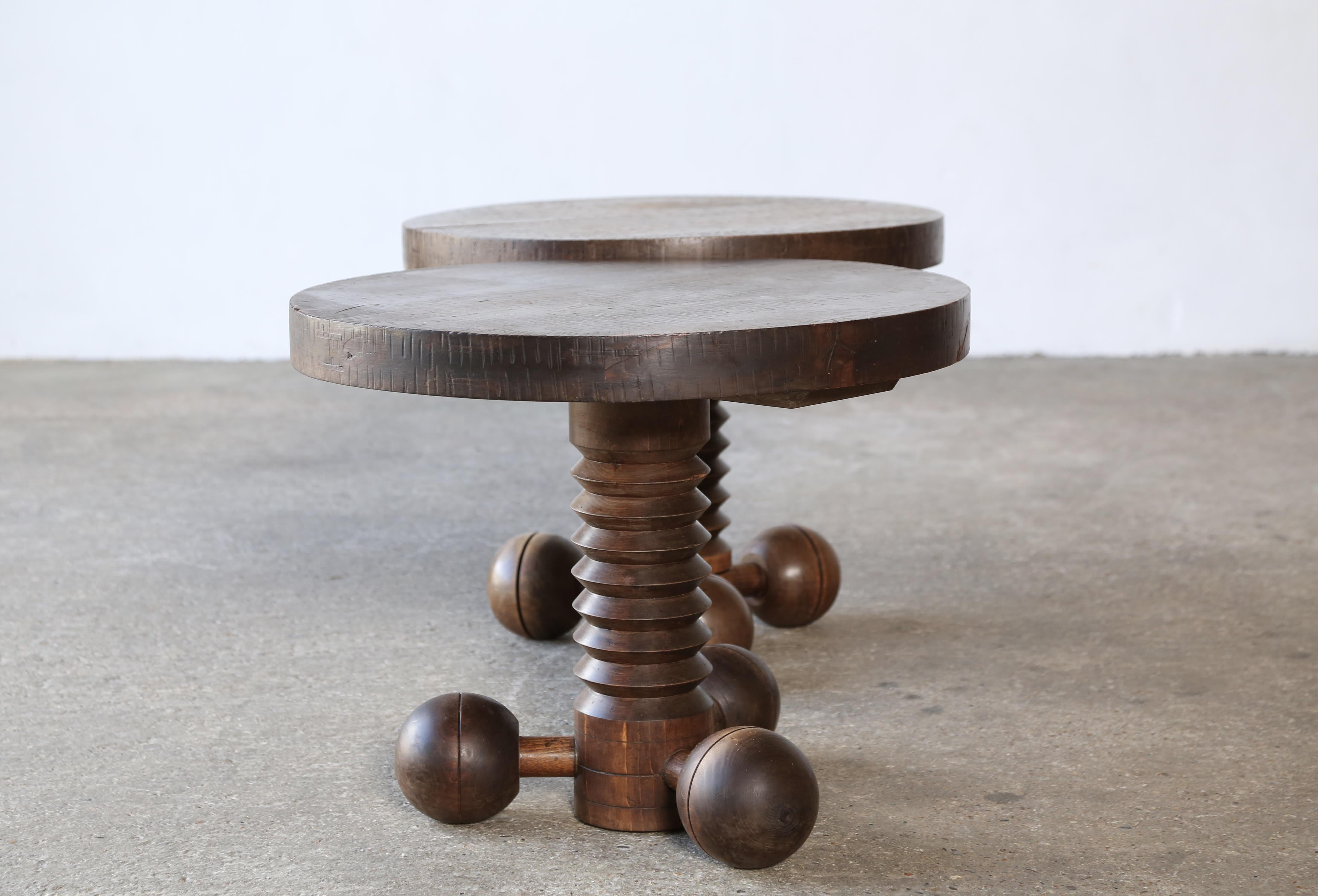 Early, Original Tripod / Ball Side Table by Charles Dudouyt, France, 1940s For Sale 10