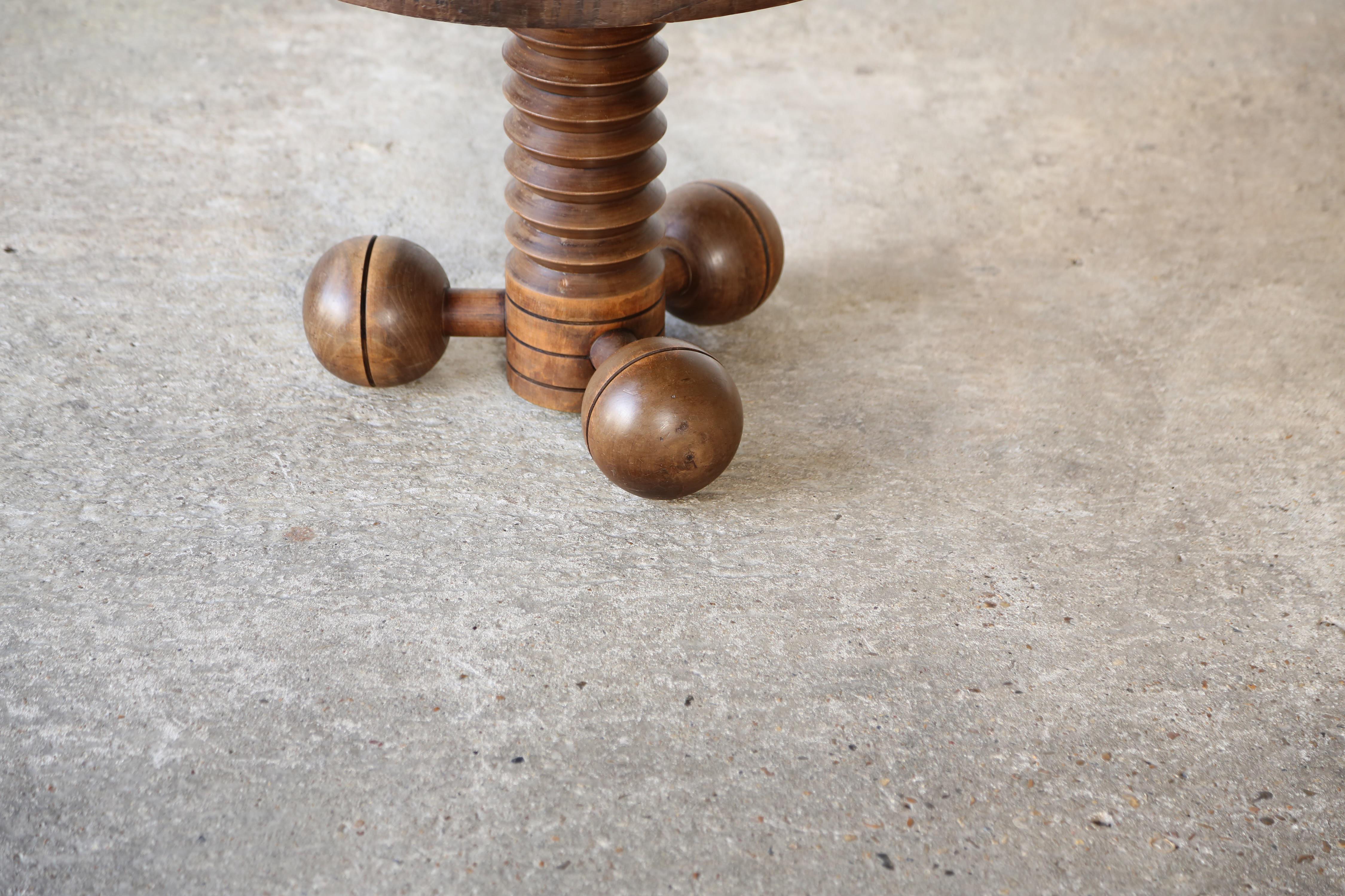 French Early, Original Tripod / Ball Side Table by Charles Dudouyt, France, 1940s For Sale