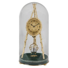 Used Early Tripod Table Clock by Thomas Cole with Glass Dome