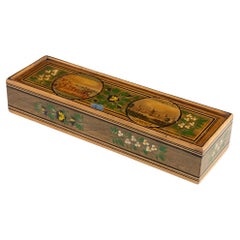 Early Tunbridge Ware Glove Box with Brighton Pavilion c1815