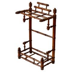 Vintage Early Turned Wooden Umbrella Stand / Walking Stick Rack Germany, circa 1900