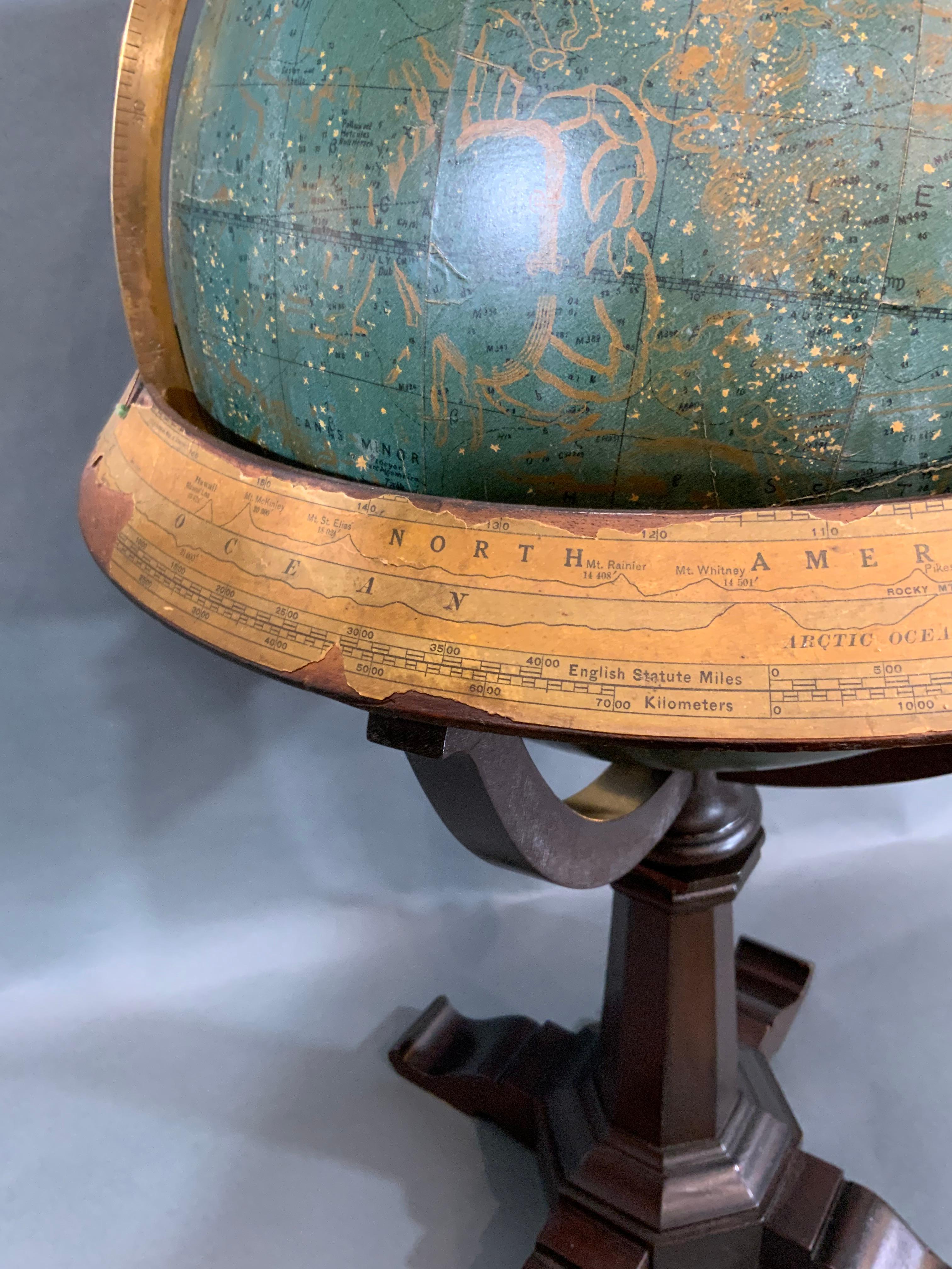 Wood Early 20th Century American Library Globe For Sale