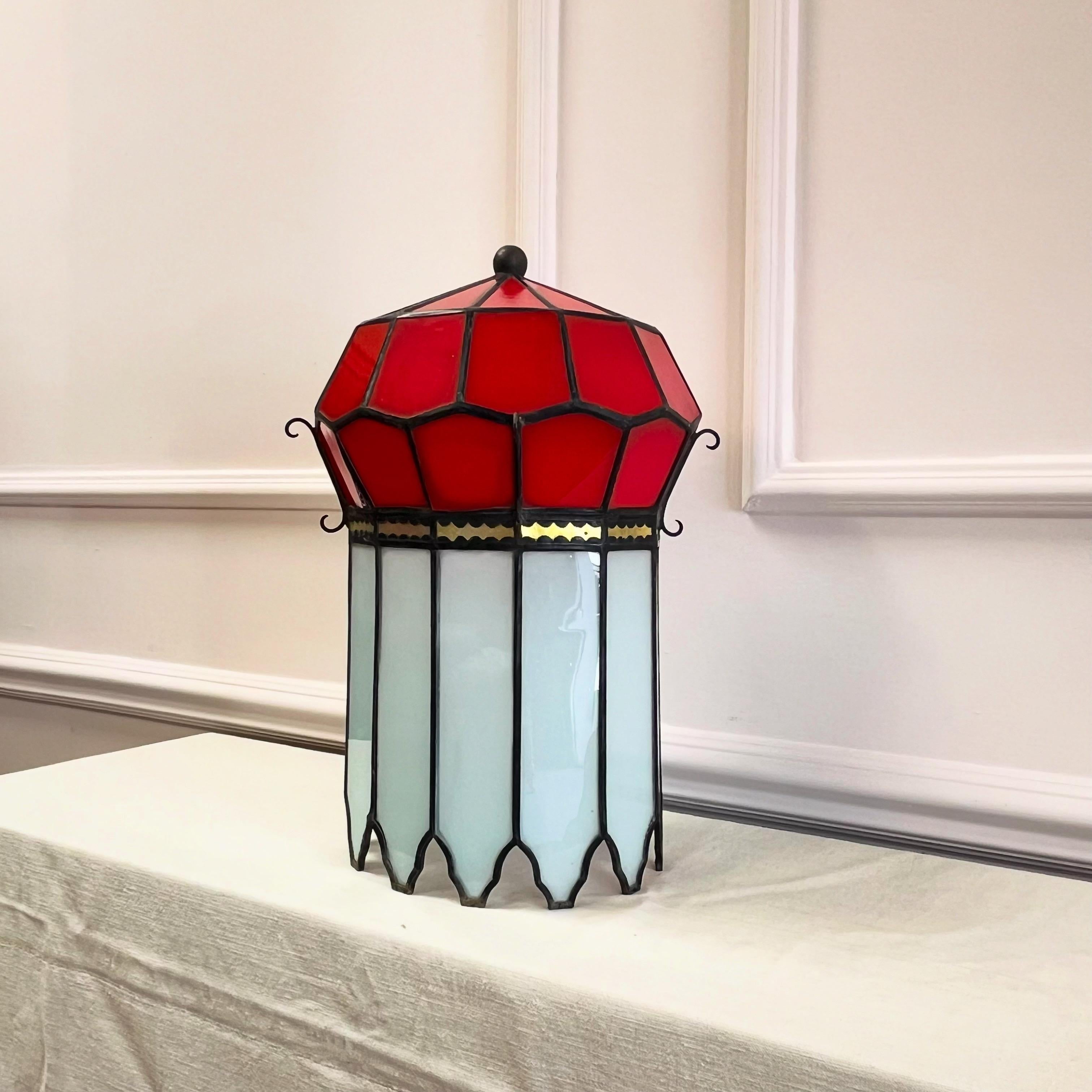 Early Twentieth Century Chinoiserie Glass Lantern in vendita 1