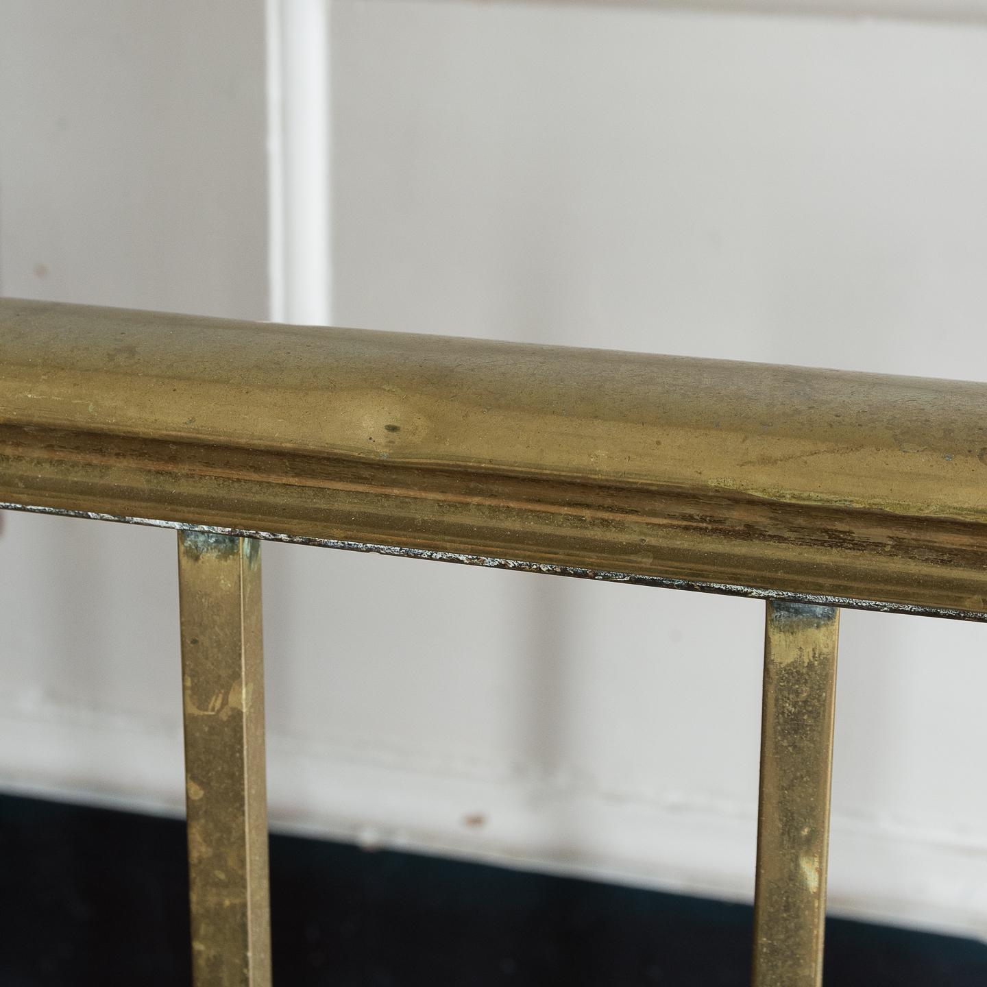 Edwardian Early 20th Century English Brass Club Fender
