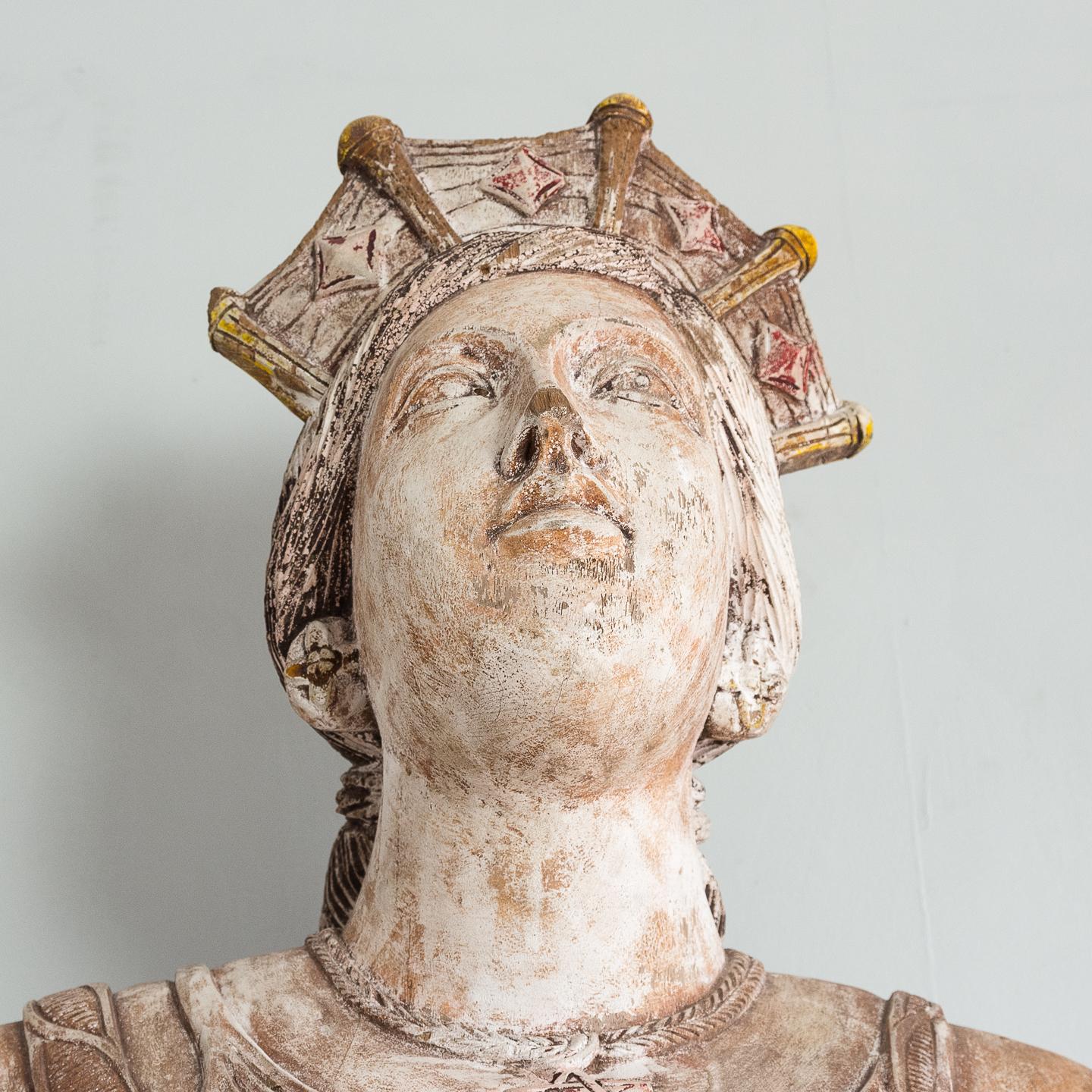 Early 20th Century English Carved Figurehead of Queen Boudica 8
