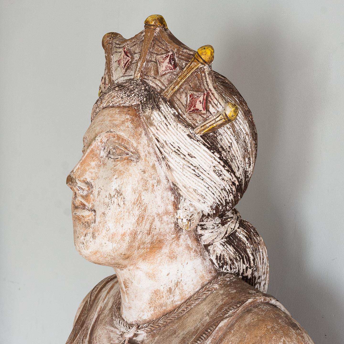 Early 20th Century English Carved Figurehead of Queen Boudica In Good Condition In London, GB