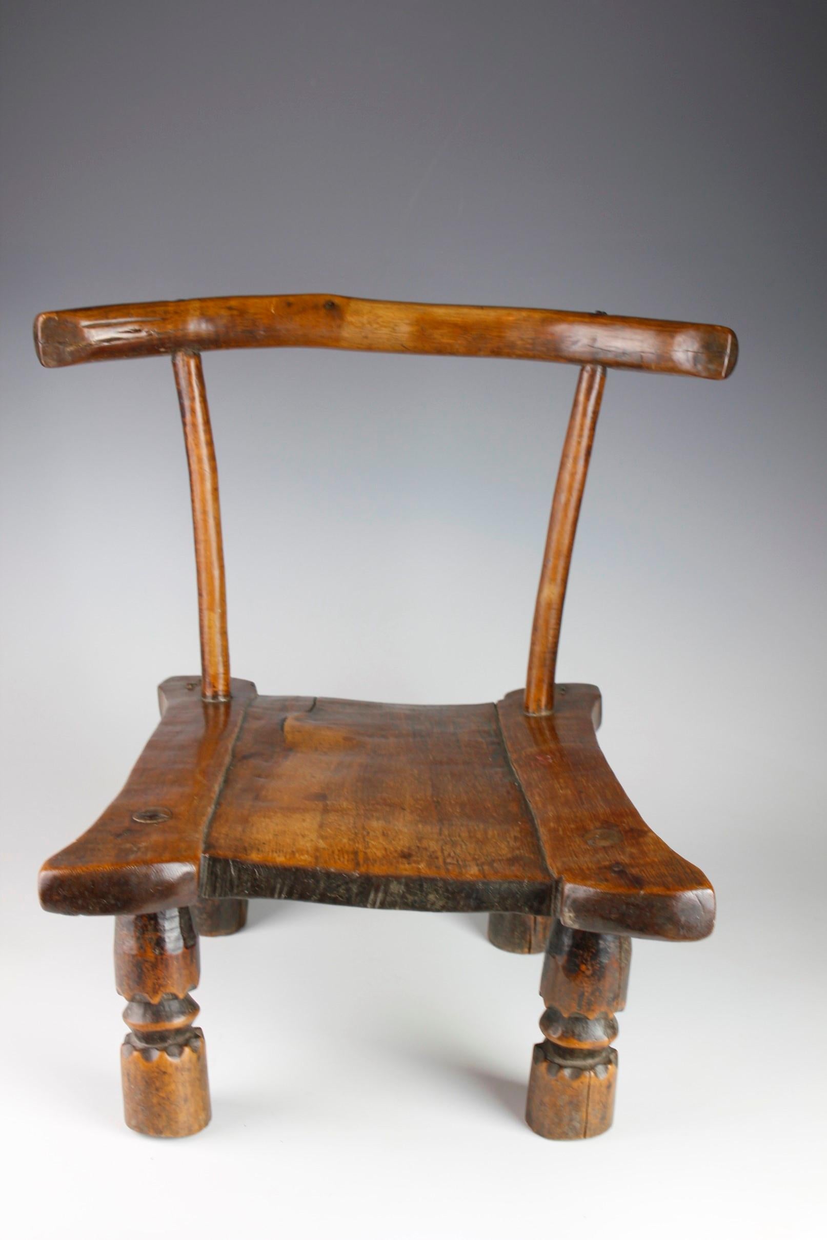 Ivorian Early Twentieth-Century Finely Carved Small Chair  For Sale