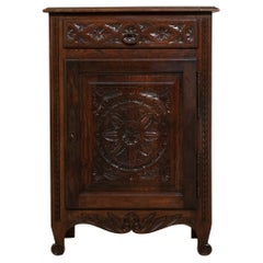 Early Twentieth century French Hand-Carved Oak Jam Cabinet from Brittany