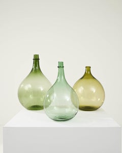 Early Twentieth Century French Tinted Carboy Bottles, Set of Three