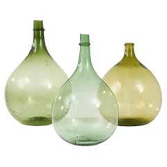 Early Twentieth Century French Tinted Carboy Bottles, Set of Three