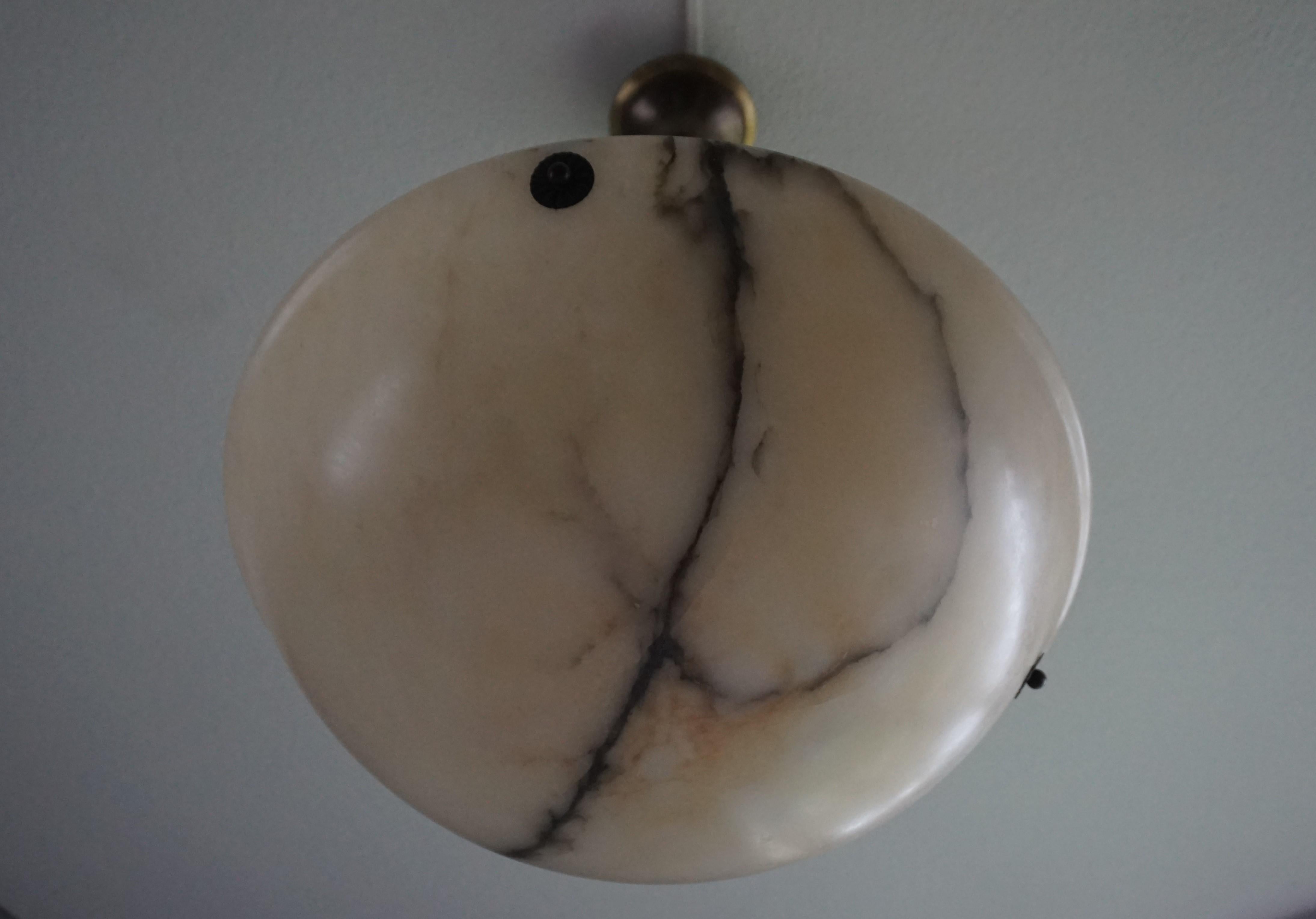 Early 20th Century Large and Amazing Condition Alabaster Pendant Chandelier 7
