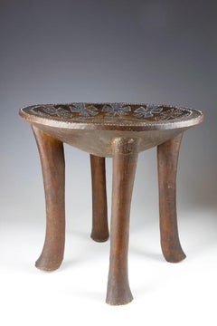 Early Twentieth-Century Stool with Beaded Seat