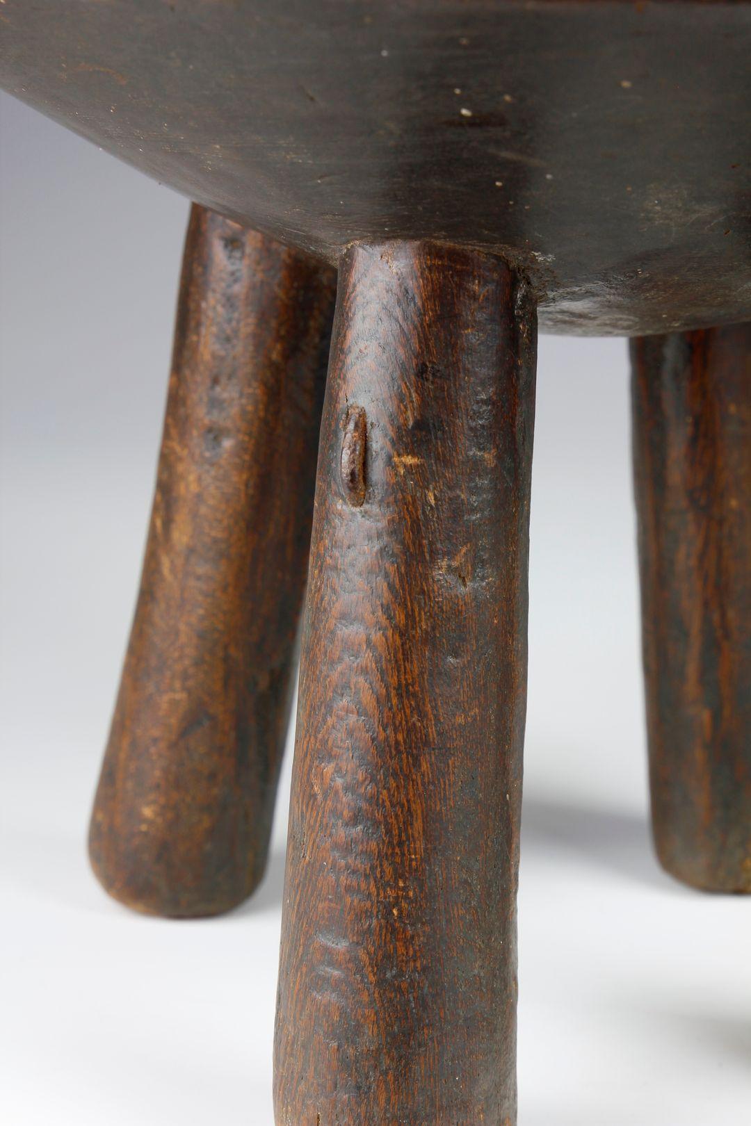 Carved Early Twentieth-Century Tanzanian Village Stool For Sale