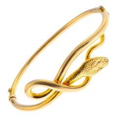 Early Twentieth Century Yellow Gold Snake Bangle