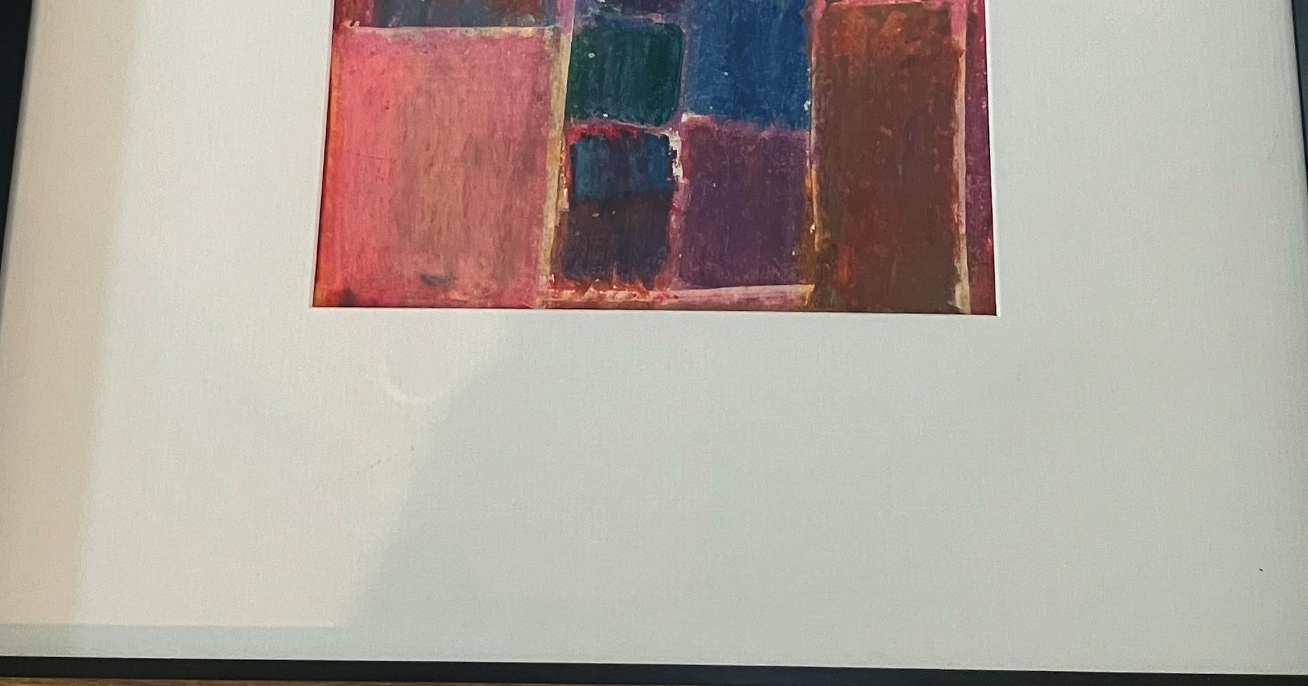 Veronica Benning, huile abstraite sur papier peint sans acide, début du vingtième siècle Bon état - En vente à Winnetka, IL