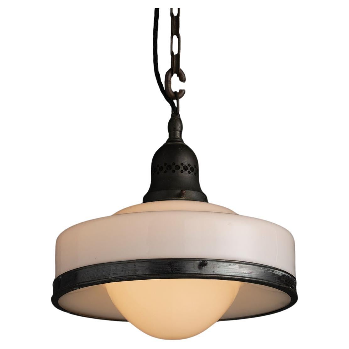 Early Two Part Opaline Pendant, Germany circa 1920 For Sale