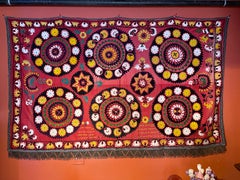 Early Uzbekistan Suzani with Fringe