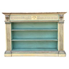 Libreria veneziana dipinta a mano in stile neoclassico con piano in marmo sintetico