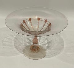 Early Venetian Murano Console Set Center Piece Pair Candle Holders