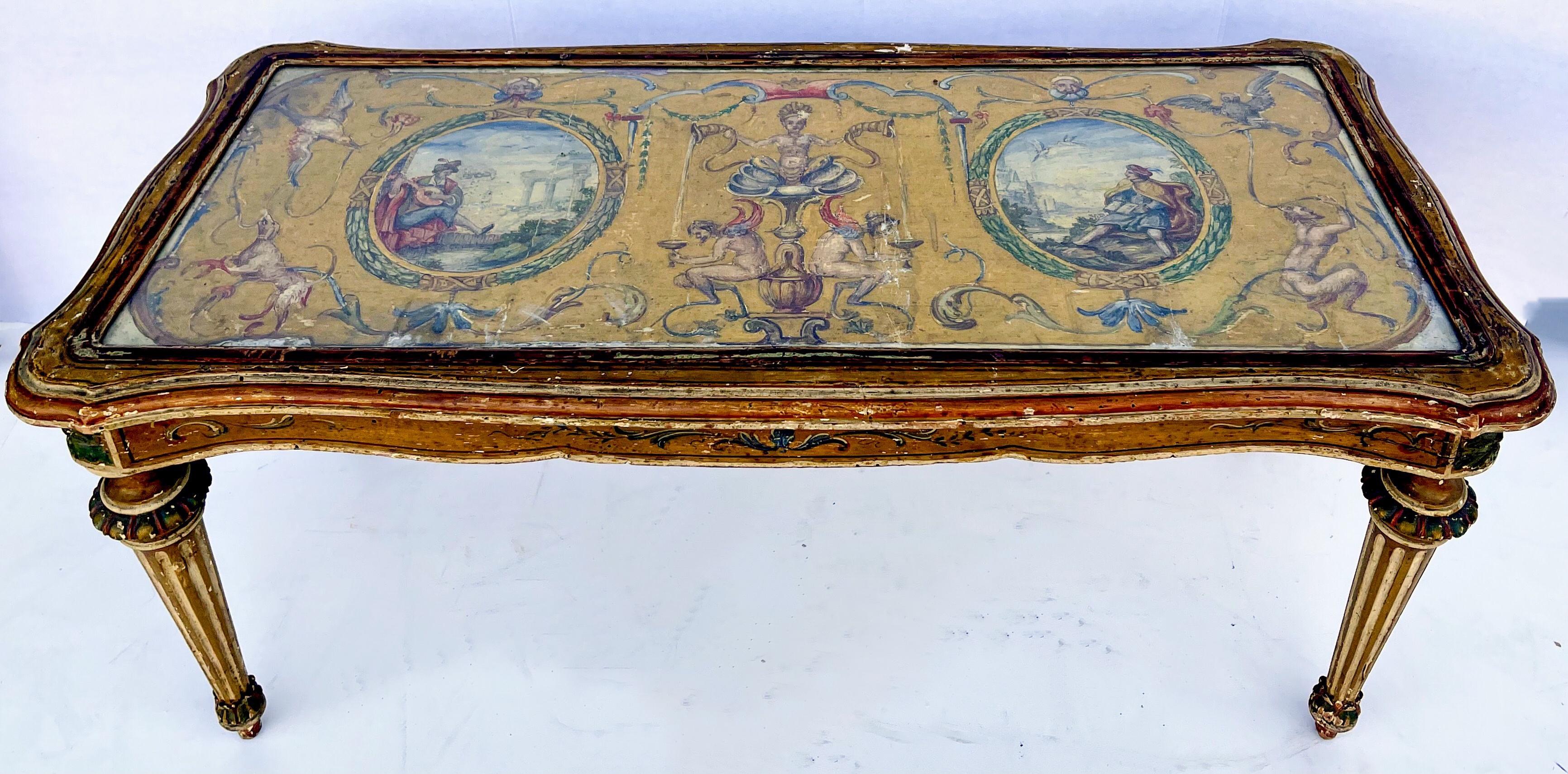 Neoclassical Early Venetian Neo-Classical Style Hand Painted Coffee Table