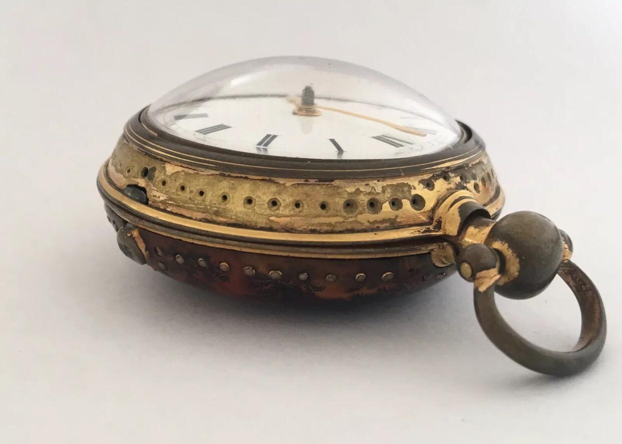 Early Verge Fusee Pocket Watch Signed John Scott, Gloucester Street, London For Sale 3