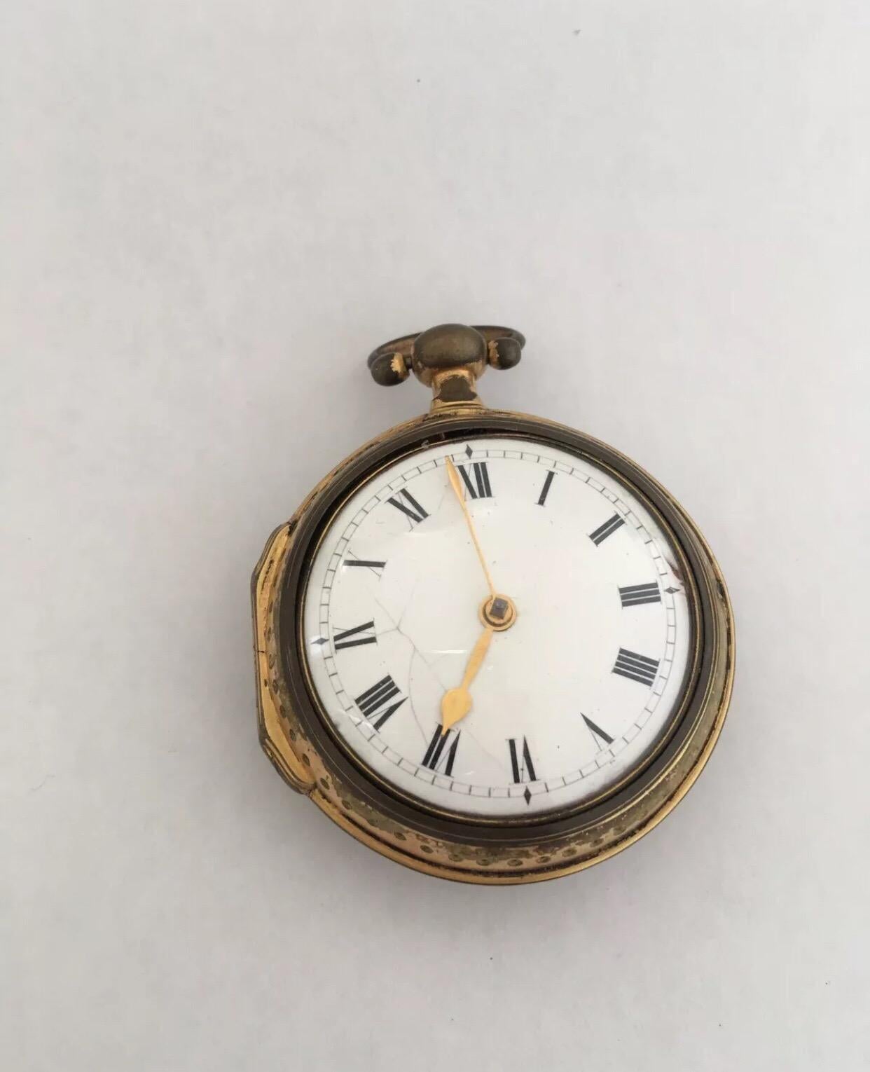 
Rare Early Verge Fusee Pocket Watch Signed John Scott, Gloucester Street, London.


Condition:

The metal case is tarnished as seen on photos, movements doesn’t seems to work, I tried winding it, it ticks a bit then it stop. the balance wheel spins