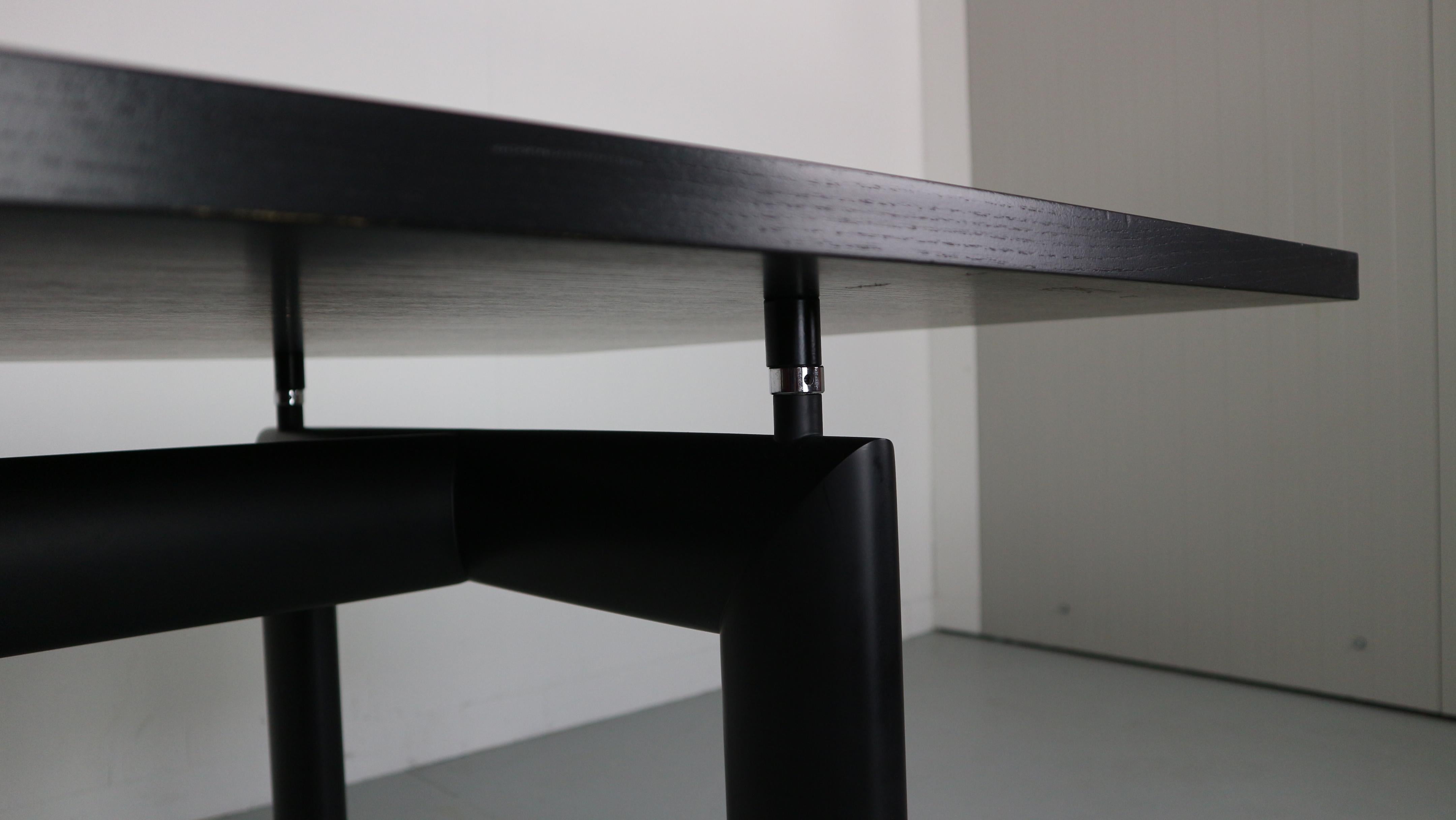 Early Version, Le Corbusier for Cassina LC6 Dining Table, Black Ash 1974 4