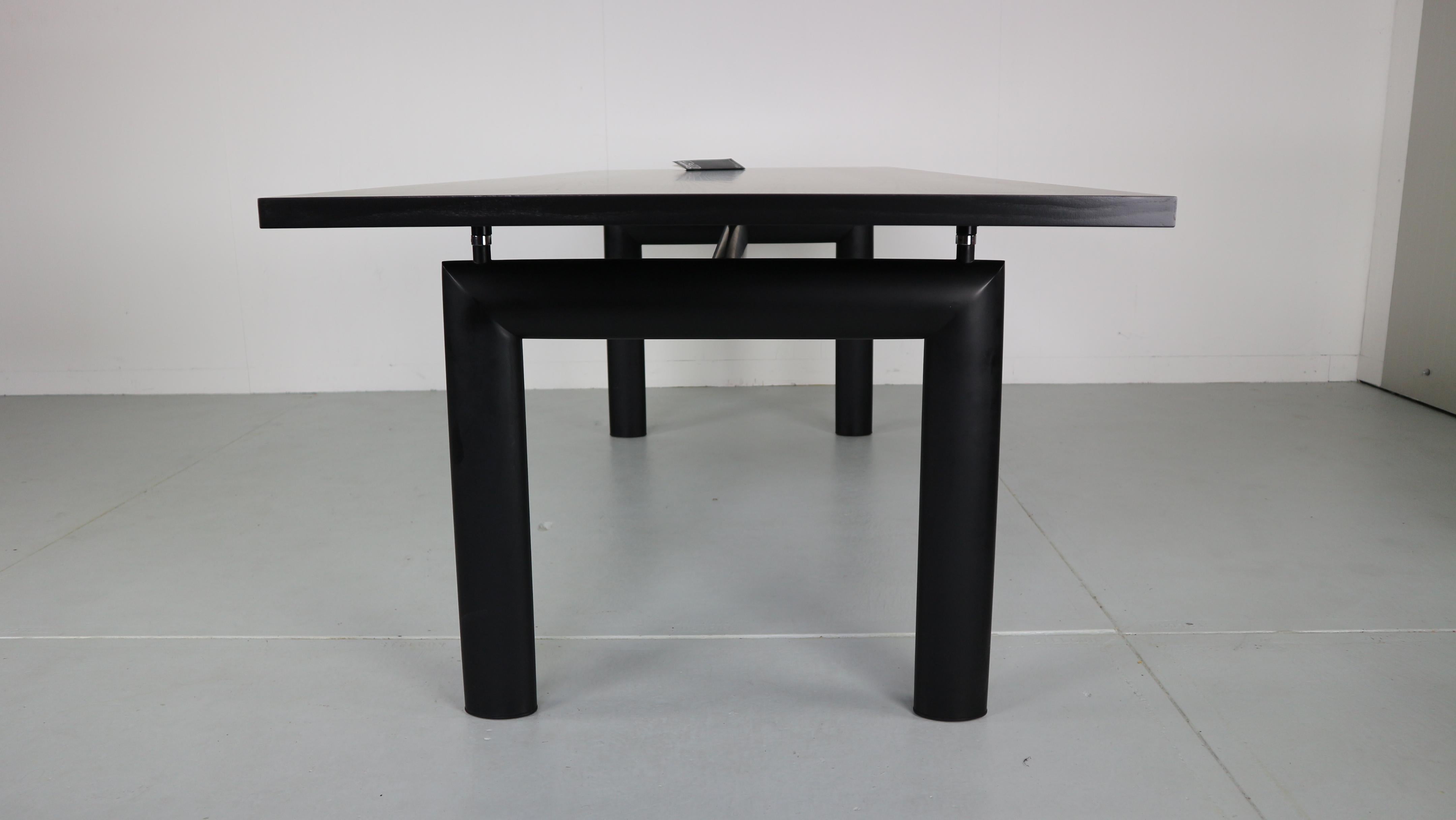 Early Version, Le Corbusier for Cassina LC6 Dining Table, Black Ash 1974 7