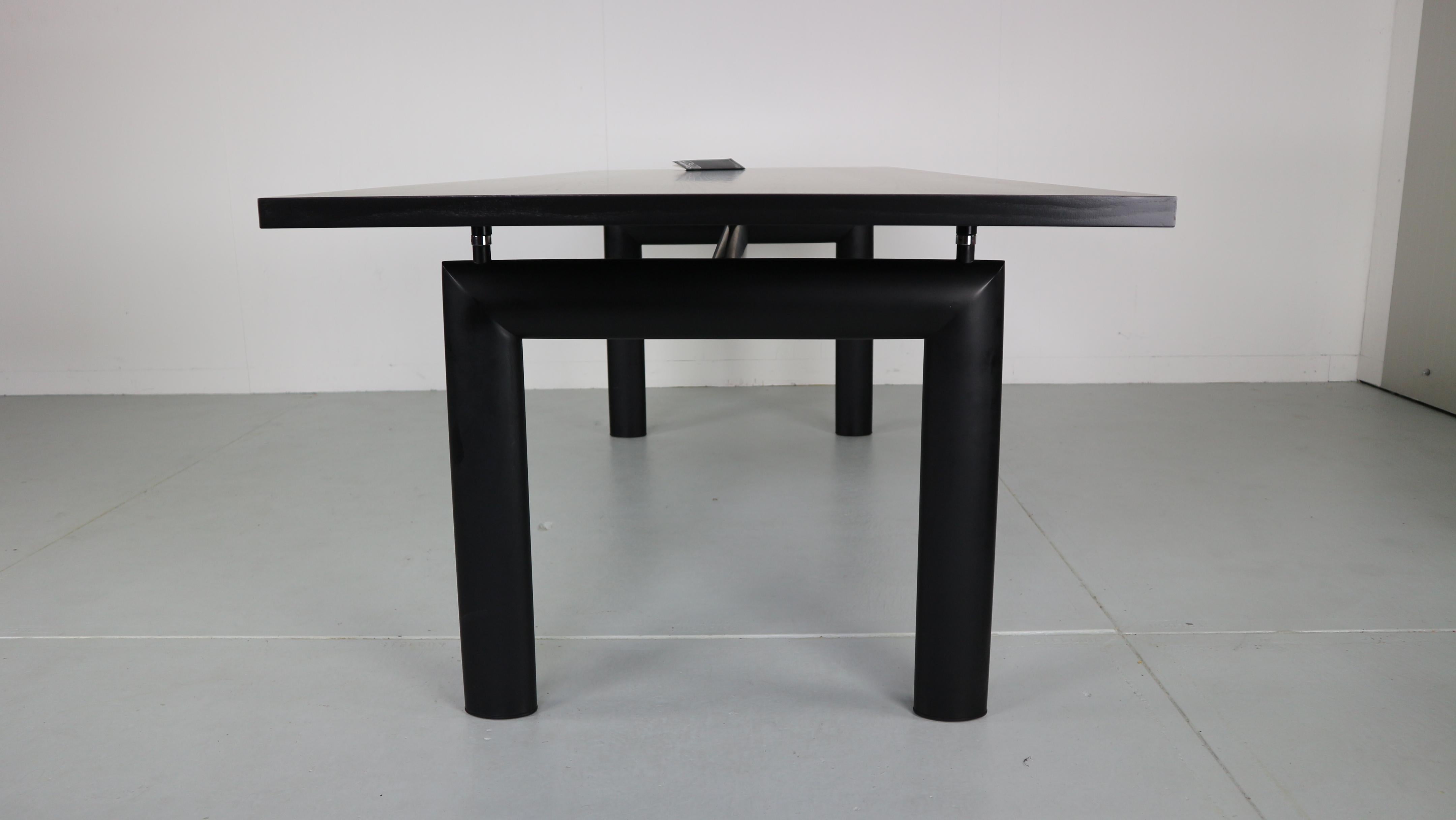 Early Version, Le Corbusier for Cassina LC6 Dining Table, Black Ash 1974 5